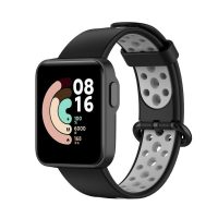 eses Silikónový dierkovaný remienok pre Xiaomi Redmi Watch 2 - Čierno sivý
