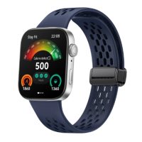 eses Silikónový dierkovaný remienok s magnetickou prackou pre Huawei Watch Fit 3 - Modrý