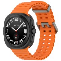 eses Silikónový dierkovaný remienok pre Samsung Galaxy Watch Ultra 47 mm - Oranžový