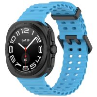 eses Silikónový dierkovaný remienok pre Samsung Galaxy Watch Ultra 47 mm - Svetlo modrý