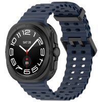 eses Silikónový dierkovaný remienok pre Samsung Galaxy Watch Ultra 47 mm - Tmavo modrý