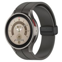 eses Silikónový remienok s magnetickou sponou pre Samsung Galaxy Watch 4, 5, 6, 7 - Tmavo sivý