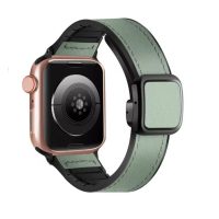 eses Športový kožený remienok pre Apple Watch - Zelený 42mm, 44mm, 45mm, 49mm