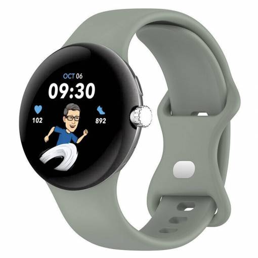 Foto - eses Silikónový remienok pre Google Pixel Watch 1, 2 - Svetlo zelený, veľkosť S