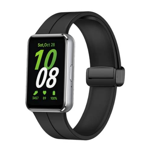 Foto - eses Silikónový remienok s magnetickou sponou pre Samsung Galaxy Fit 3 - Cierny