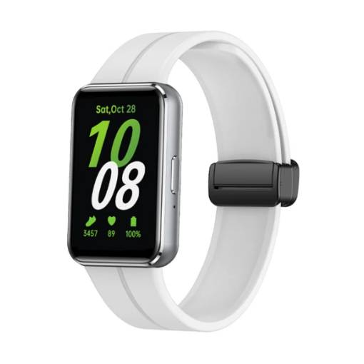 Foto - eses Silikónový remienok s magnetickou sponou pre Samsung Galaxy Fit 3 - Biely