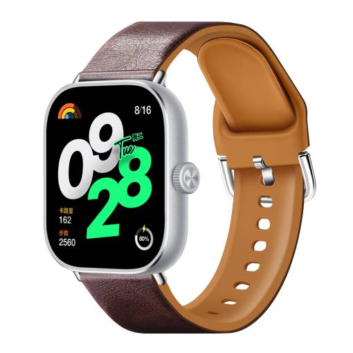 Foto - eses Silikónový remienok kombinovaný pre Xiaomi Redmi Watch 4, Smart Band 8 Pro a 9 Pro - Hnedo fialový