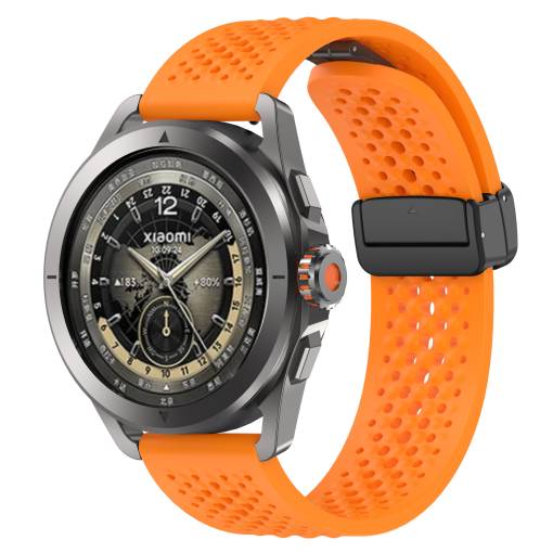 Foto - eses Silikónový remienok s magnetickou sponou pre Xiaomi Redmi Watch 5 Active/Lite - Oranžový