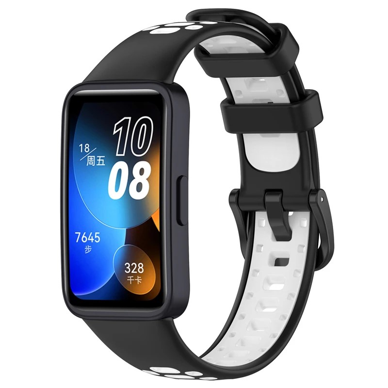 eses Silikónový remienok dierkovaný pre Huawei Band 9/8 - Čierno biely