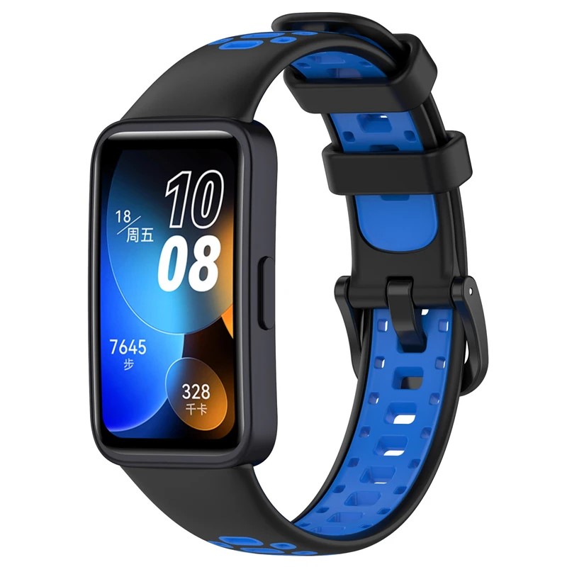 eses Silikónový remienok dierkovaný pre Huawei Band 9/8 - Čierno modrý